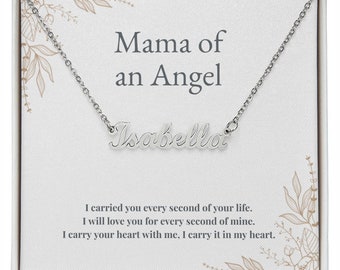 Miscarriage Gift For Mom, Stillborn Necklace, Pregnancy Loss, Bereavement Gift, 'I carried you every second' Name Necklace