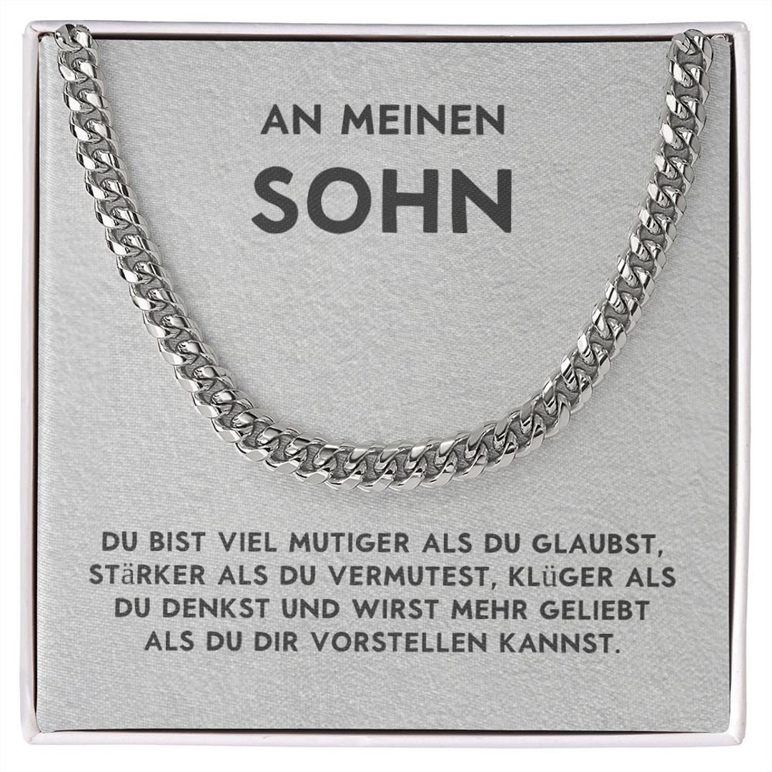 Kette für Sohn, Mutter Sohn Geschenk, Vater Sohn Geschenk, Du bist viel mutiger als du glaubst