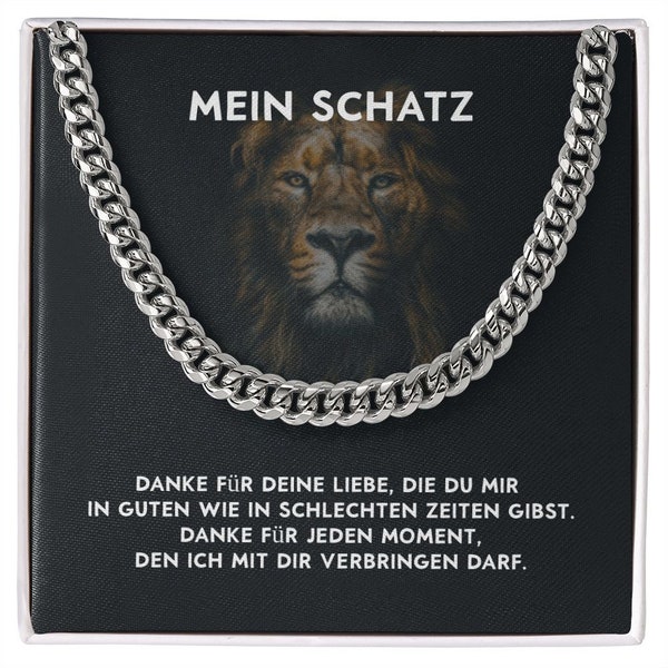 Geschenk für meinen Freund, Beziehung Geschenk, Kette für Freund, Für meinen Schatz, 'Danke für deine Liebe' Kubanische Panzerkette