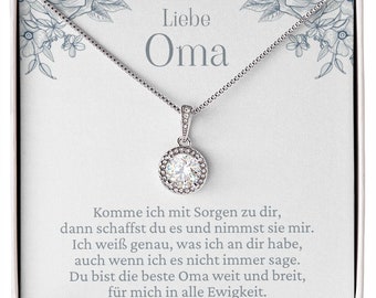 Geschenk für Oma Weihnachten, Halskette Oma, Geschenk für Omas, Schmuck für Oma, 'Für mich in alle Ewigkeit' Eternal Halskette