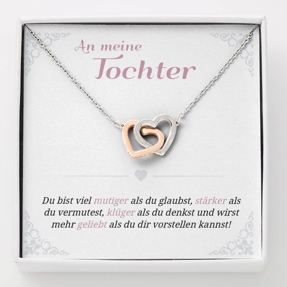 Du Bist Mutiger Als Du Glaubst Verbundene Herzen Halskette Etsy