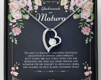 Matura gift, jewelry for the Matura 'You did it' sparkling heart necklace