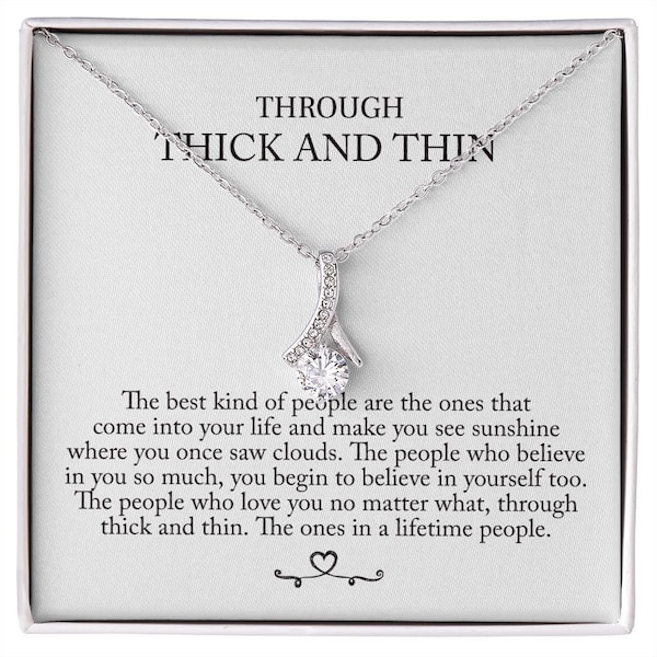 Best Friend Gift, Friendship Necklace, BFF Gifts For Women, 'Through thick and thin' Allure Halskette