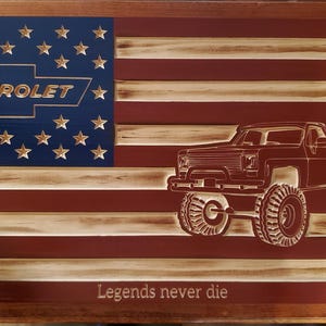 Square Body Chevy American Flag. Old truck flag. Lifted trucks.