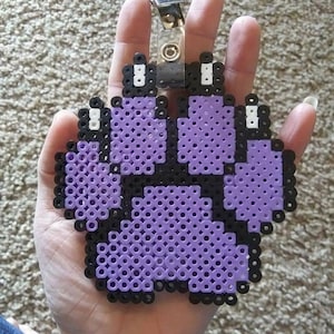 Custom Perler Bead Paw Badge