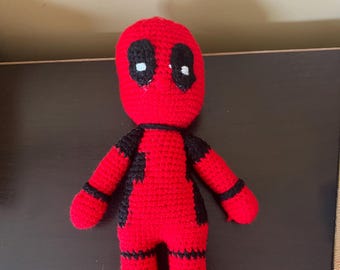 Deadpool Amigurumi Crocheted Doll – Handmade Crochet Figurine