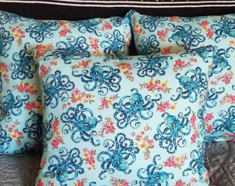 Octopus pillows/cushions with insert/ Blue Ocean theme/