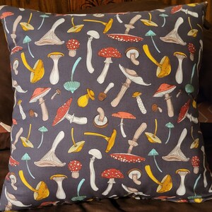 Mushroom pillow with insert/ forest gray/ sofa pillows