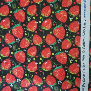 Fabric/ Strawberries with dots and butterflies