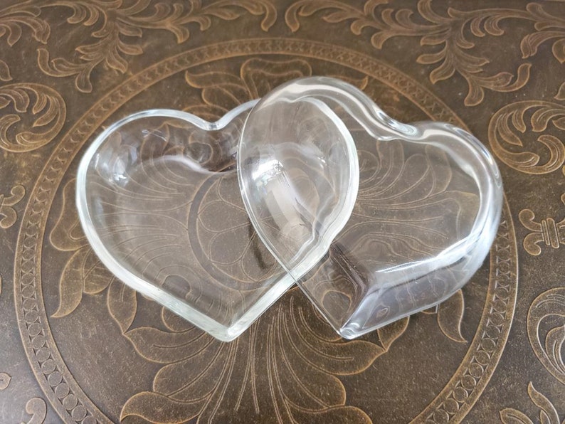 Libbey Heart Shaped Glass Jewelry Boxes/ Candle Vessel Etsy