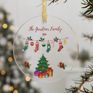 Personalized Family Christmas Ornament, Custom Family Ornament 2024, Personalized Stocking Ornament, Acrylic Ornaments