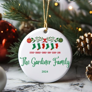 Personalized Family Christmas Ornament, Family Christmas Ornament, Custom Family Ornament 2024, Personalized Stocking Ornament