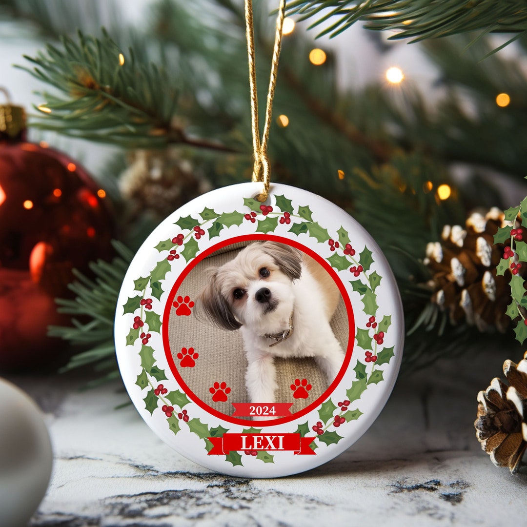 Custom Dog Ornament, Personalized Dog Ornament Using Pets Photo + Name ...