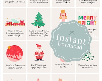 Christmas Printable Advent Calendar | PDF Instant Download | Holiday Traditions | Christmas Countdown | Kids Christmas | Family Christmas