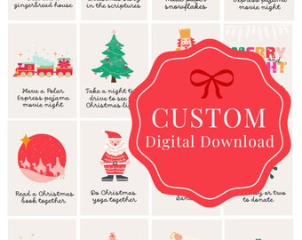 Custom Christmas Printable Advent Calendar | PDF Download | Holiday Traditions | Christmas Countdown | Kids Christmas | Family Christmas