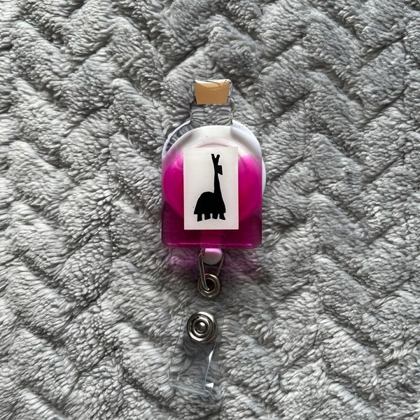Poison Bottle Badge Reel | Llama Poison Badge Holder | Nursing Swipe Card Holder