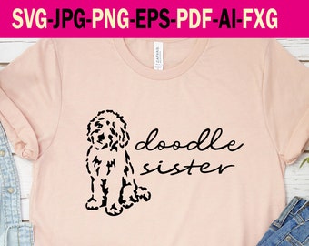 Doodle Sister Svg. Doodle Svg Png Pdf Jpg Eps Ai Fxg File. Comic Doodle Svg. Digital Design File. Svg For T-Shirt. Doodle Love. Cricut File.