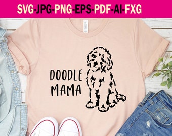 Doodle Mama Svg. Golden Doodle Mama Svg Png Pdf Jpg Ai Eps Fxg Files. Golden Doodle Mama Digital Design, Cutting File. Svg File For T-Shirt.