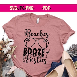 Beaches Booze and Besties svg, png, pdf, jpg. Summer Funny SVG, Beaches Svg Png Pdf File. Girls Vacation svg, Summer Tank Top svg. Beach svg
