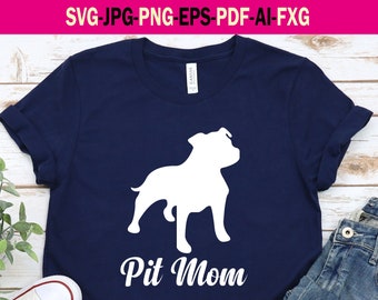 Pit Mom Svg. Pit Mom Cricut File. Pit Mom Svg File For T-Shirt. Dog Mom Digital Design. Dog Mom Cutting File. Svg Png Pdf Jpg Ai Eps File.