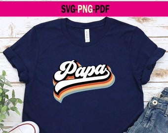 Retro Papa Svg Png, Layered Dada Svg Png, Vintage Png Svg Files For Cricut, Groovy Papa Svg Png Sublimation, Retro Father's Day Svg Png.