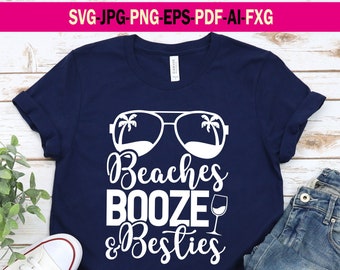 Beaches Booze & Besties svg, png pdf, Summer Funny SVG, Beaches Svg Png Pdf File, Girls Vacation svg, Summer Tank Top svg, Beach svg