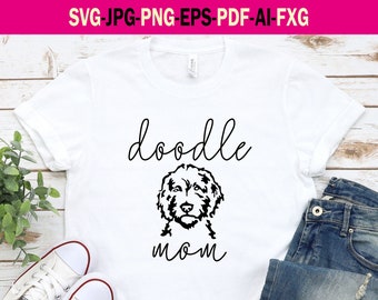 Doodle Mom Svg. Golden Doodle Mom Digital Design Cutting File. Doodle Mom Svg Png Pdf Eps Ai Jpg Fxg File.  Doodle Mom Svg File For T-Shirt.