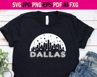 Dallas Svg. Dallas City digital designfil. Dallas Svg Png Pdf Jpg Eps Fxg AI-filer. Dallas digital designfil för T-shirt. Dallas Clipart