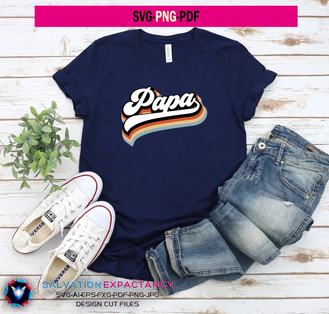 Retro Papa Svg Png, Layered Dada Svg Png, Vintage Png Svg Files for ...