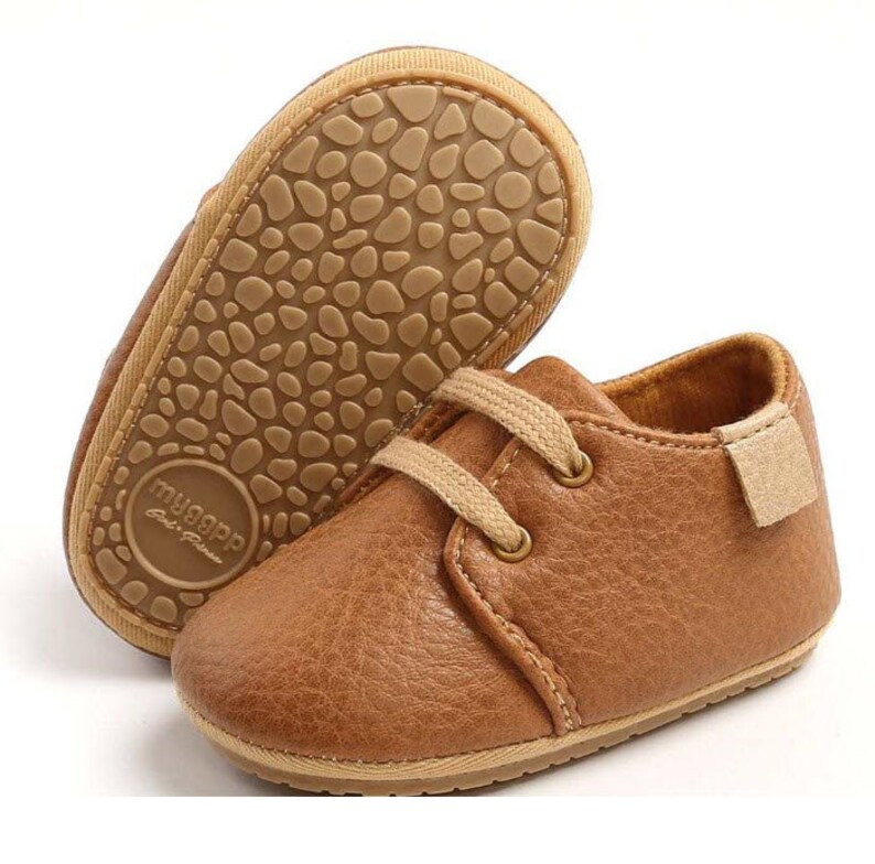 Brown 1218 Month Baby Boy Casual Shoes Hard Sole Baby Boy Etsy