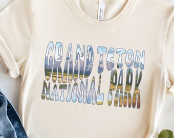 Grand Teton National Park Tee - National Parks Tshirt - Park Ranger Aesthetic, Retro Graphic Tee, Granola Girl, Camping Clothes, Hiking Tee