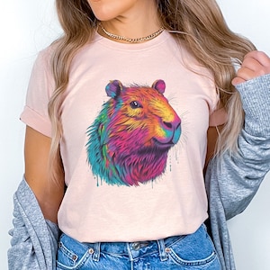 Capybara Shirt - Rodent Shirts - Funny Capybara Shirts, Rainbow Capybara, Capybara Gifts, Capybara Crewneck Sweatshirt, Funny Capybara Tee