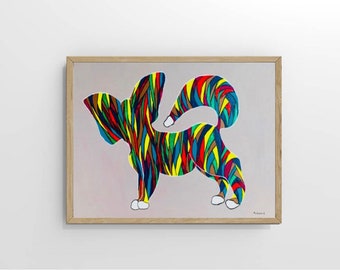 Hond schilderij, originele kunst, dier schilderij, puppy schilderij, kunst aan de muur hond, 16 "x 24"