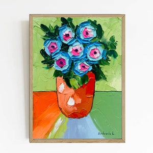 Flowers Painting Floral Art Original Art Flowers Painting Flowers Oil Painting Still Life Impasto 6 by 8 inches
