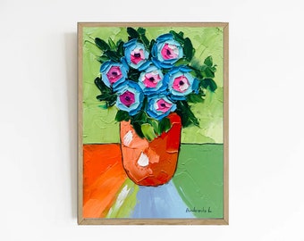 Flowers Painting Floral Art Original Art Flowers Painting Flowers Oil Painting Still Life Impasto 6 by 8 inches