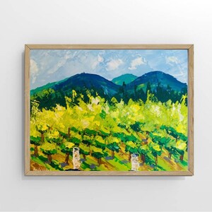 Vineyard Painting California Original Art Landschaft Kunst California Ölgemälde Impasto 6 "x 8"