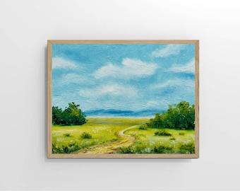 Meadow Flowers Art Wildflower Painting Small Canvas Art Summer Field Art Vintage Painting Original Art Landscape Painting Small Oil Painting