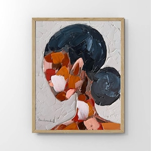 African American Woman Painting Impasto Original Art Black Woman Painting Oil Art Black Woman 6 by 8 Inch