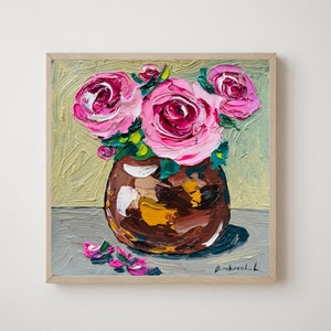 Rose Dipinti Dipinti Di Fiori Arte Botanica Arte Bouquet Di Rose Arte Murale Di Rose Natura Morta Pittura A Olio Originale Arte Fiori Rosa