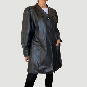 Vintage Leather Puffy Sleeve Jacket - Etsy