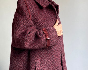 aubergine wool coat