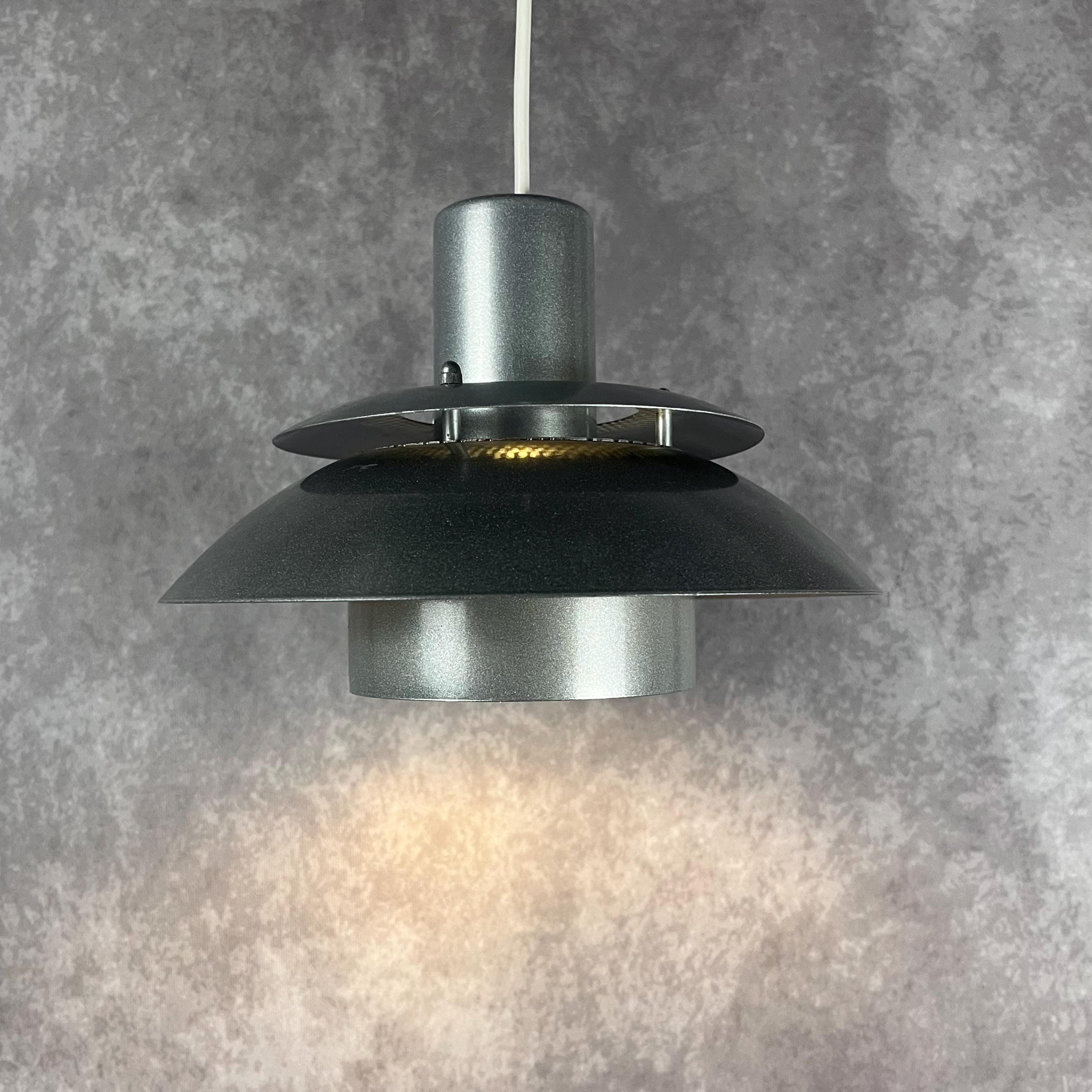 Vintage 80s Gray Nordlux Pendant Lamp: Danish Scandinavian Design