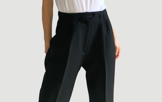 Vintage Black Wool Trousers Woman Black 