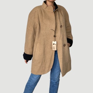 Vintage Alpaca Wool Overcoat - Beige L/XL - 1990s Italian Made