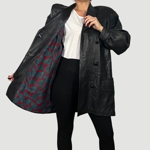 Winlit Leather Trench Coat, Vintage 80s, Paisley Jacket