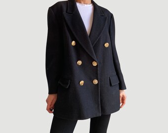 YUNY Women Cups Stand Collar Cashmere Wool Blends Swing Hood Pea Coat Navy Blue M YUNY Women Cups Stand Collar Cashmere Wool Blends Swing Hood Pea Coat Navy Blue M