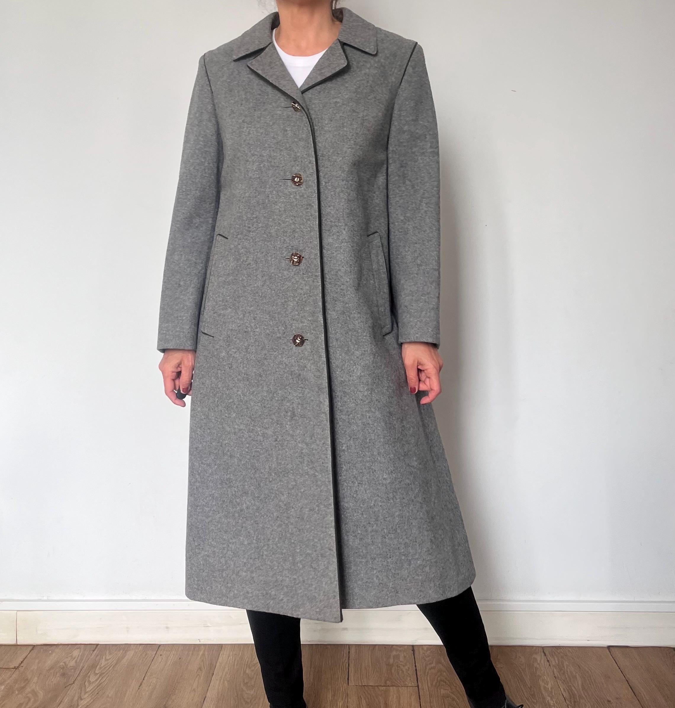 ヴィンテージ チロル ローデン ウールコート：オーストリア グレー