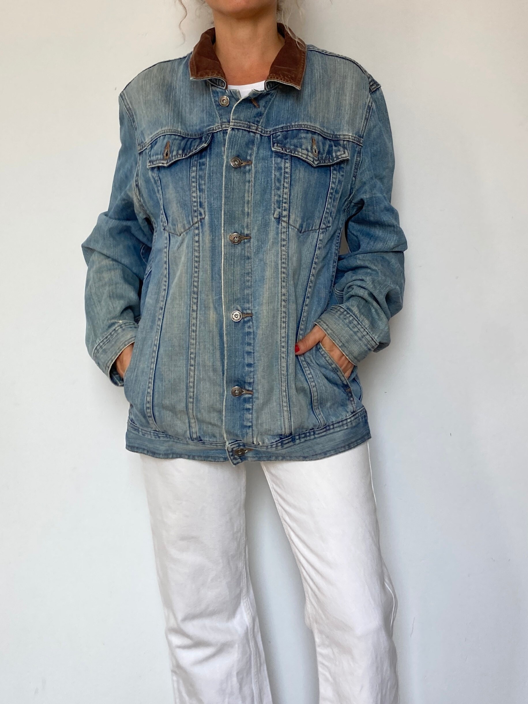Buy Vintage Trucker Denim Jacket by Burton London Oversized Cotton Denim Jacket Women s Blue Jean Men s Light Wash Jacket 1990s Online in India Etsy