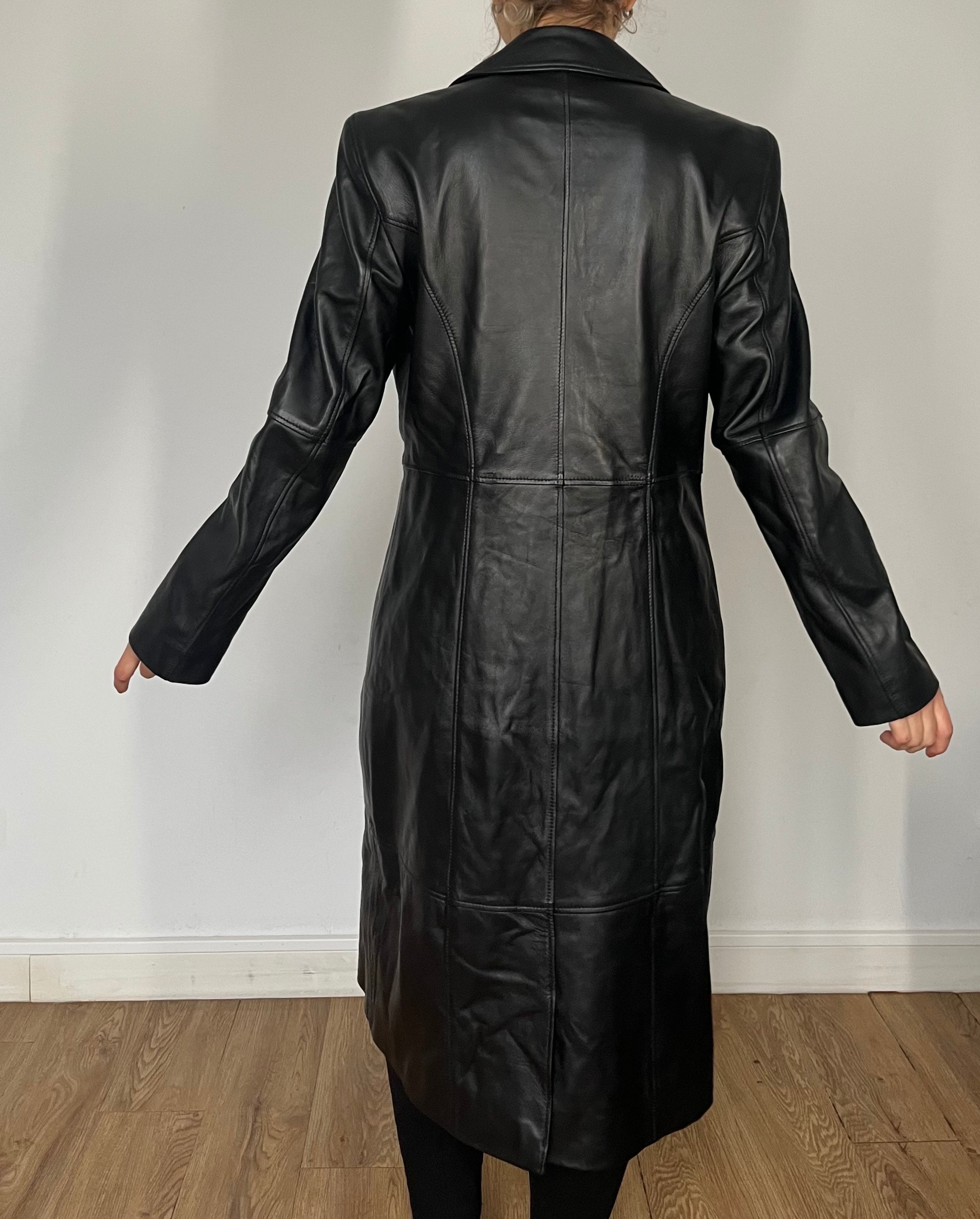 【希少品】Vintage Leather Long Trench Coat 70s Vintage Leather Trench Coat – StudioSuits
