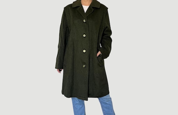 Vintage Tiroler Loden Wool Coat: Salko Austrian Green Cloak, Size